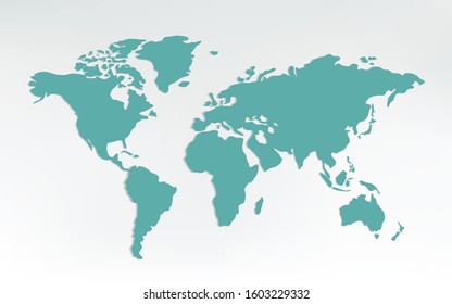 World map isolated on blue background. Brown worldmap vector  design infographics. Flat Earth Graph World map illustration