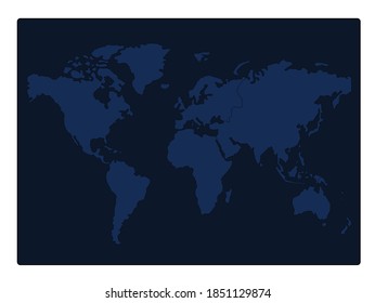 world map isolated on dark backgrounds