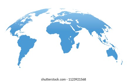 World Map Isolated on White Background. Vector Illustration