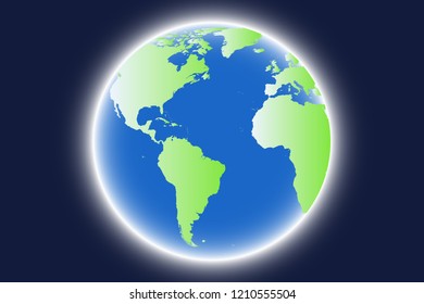 World map isolated on white background. Earth, globe icon. Vector