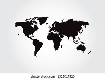 World map isolated on white background, Earth Map vector illustration 