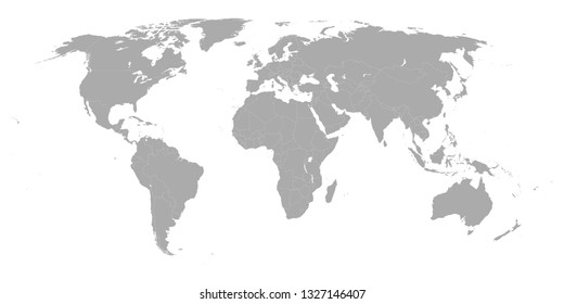 World map isolated on white background. Globe worldmap icon. Template design for worldwide travel, infographics or website. Vector illustration