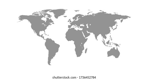 World map isolated on white background