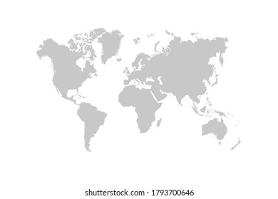 World map isolated on white background