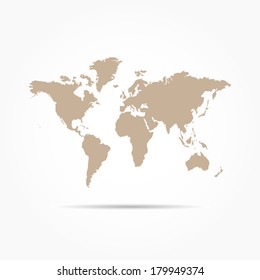 World Map Isolated on White Background