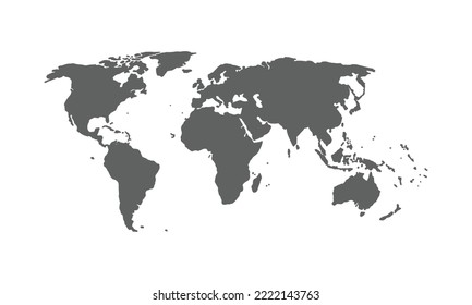 mapa mundial aislado en fondo blanco