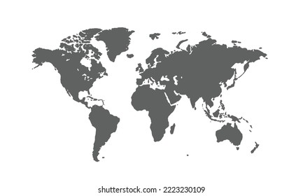 world map isolated on white background.for annual infographics report website layout.