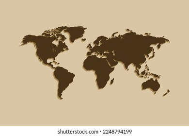 Mapa mundial aislado en fondo blanco 