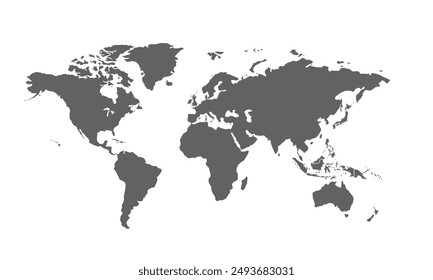World map isolated on white background. for website layouts, background, education, precise, customizable, Travel worldwide, map silhouette backdrop, earth geography, political, reports.