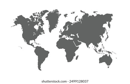 World map isolated on white background. for website layouts, background, education, precise, customizable, Travel worldwide, map silhouette backdrop, earth geography, political, reports.