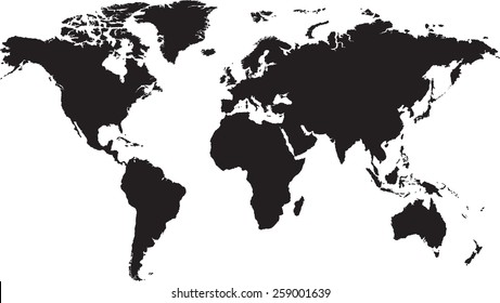 World map isolated on white background