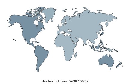 World map isolated on white background for website layouts,background,education, precise,customizable,Travel worldwide, earth geography, political,reports.