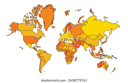 World map isolated on white background for website layouts,background,education, precise,customizable,Travel worldwide, earth geography, political,reports.