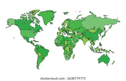 World map isolated on white background for website layouts,background,education, precise,customizable,Travel worldwide, earth geography, political,reports.