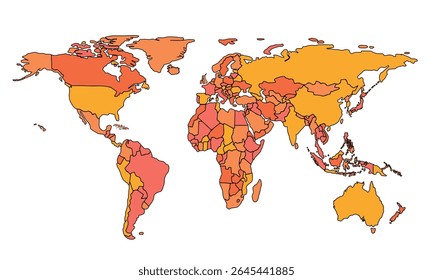 World map isolated on white background for website layouts,background,education, precise,customizable,Travel worldwide ,earth geography, political,reports.