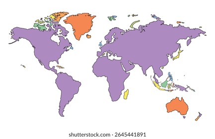 World map isolated on white background for website layouts,background,education, precise,customizable,Travel worldwide ,earth geography, political,reports.