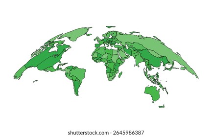 World map isolated on white background for website layouts,background,education, precise,customizable,Travel worldwide ,earth geography, political,reports.