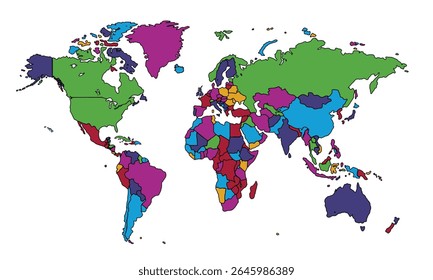 World map isolated on white background for website layouts,background,education, precise,customizable,Travel worldwide ,earth geography, political,reports.