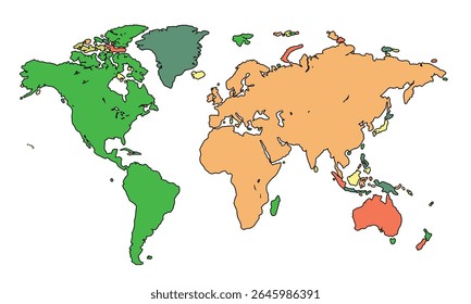 Mapa do mundo isolado no plano de fundo branco para layouts de site, plano de fundo, educação, preciso, personalizável, Viagens em todo o mundo, geografia da terra, política, relatórios.
