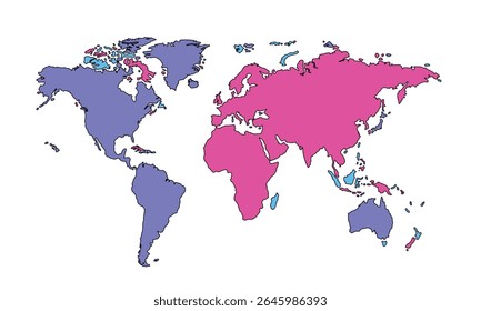 World map isolated on white background for website layouts,background,education, precise,customizable,Travel worldwide ,earth geography, political,reports.
