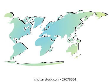 World map isolated on white background