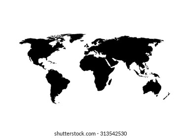 World map isolated on white background