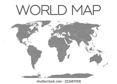 A World Map Isolated on White Background