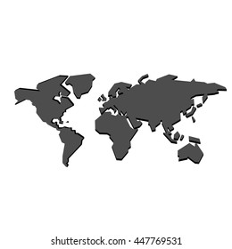 World map isolated on a white background. Vector illustration.