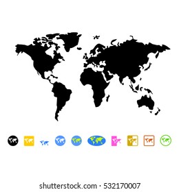 World map isolated on white background