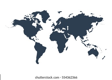 World Map Isolated On White Background Stock Vector (Royalty Free ...