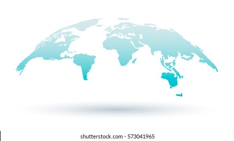 World Map Isolated on White Background. Design Element for Business Presentation, Web, Arts, Education. Vector Illustration