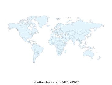  World map isolated on white background