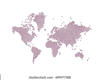 World map isolated on white background. Flat world Earth illustration.