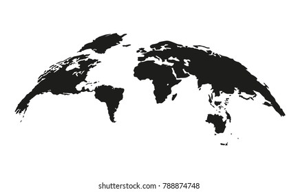 World map isolated on white background. 3D globe template. Vector illustration.