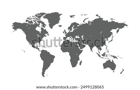 World map isolated on white background. for website layouts, background, education, precise, customizable, Travel worldwide, map silhouette backdrop, earth geography, political, reports.
