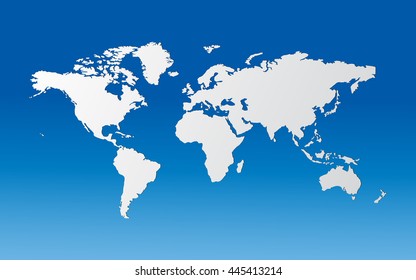 World map isolated over blue background vector illustration, Template for website, design, cover, annual reports and  info graphic, Flat earth graph