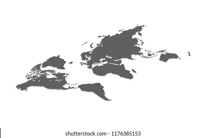 World Map in Isometric. Concept for infographic. Vector illustaration.