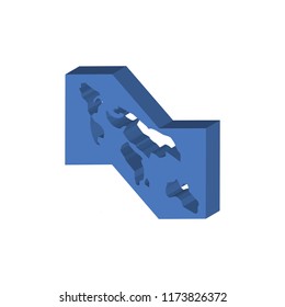 World map isometric left top view 3D icon