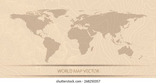 World Map - isometric lines