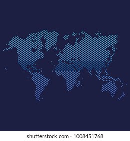 World Map Iternational Dotted Map Vector Round Design Gradient Art