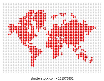 World map knitted for your design