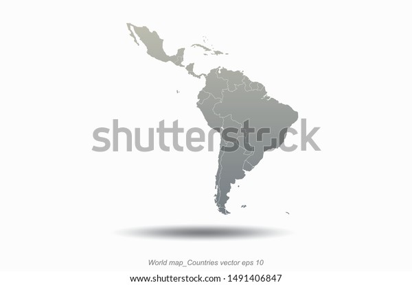 World Map Latin America Outline Vector Stock Vector Royalty Free