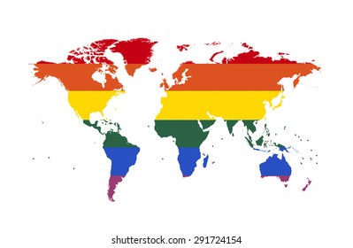 World map lgbt love colors vector illustration