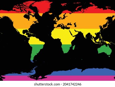 World Map LGBTQ Design HD Quality Vector