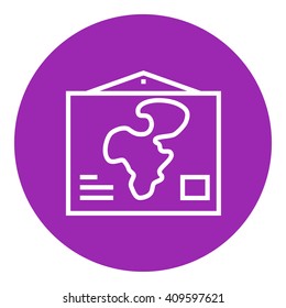 Icono de línea de mapa mundial.
