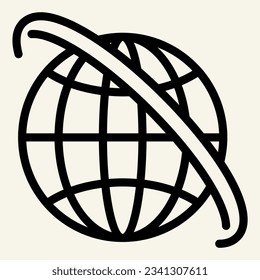 World map line icon. Globe vector illustration isolated on white. Earth outline style design, designed for web and app. Eps 10