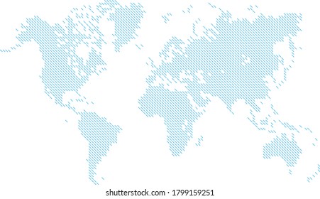 world map with line pattern