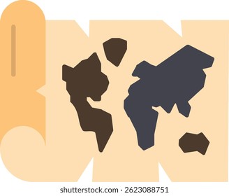 Design de ícone de vetor de linha do mapa mundial