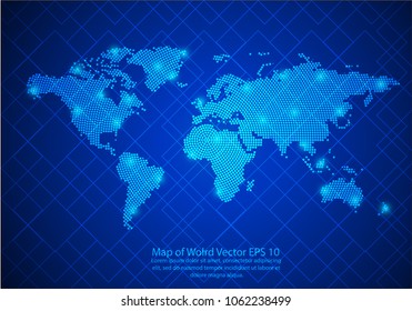 world map from lines point connecting Square lines technology background. Illustration vector eps10