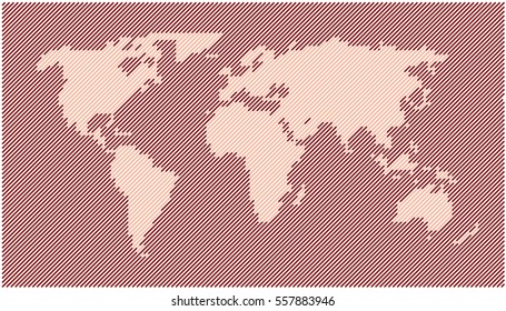 World Map - Lines Red